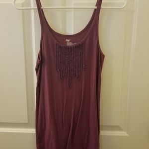 Gap purple ruffle tank top size large